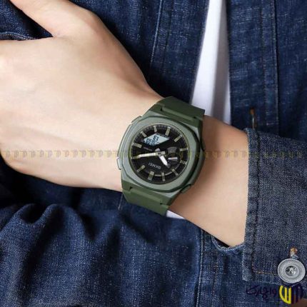 ساعت مچی عقربه ای مردانه اسکمی مدل 2091 سبز یشمی