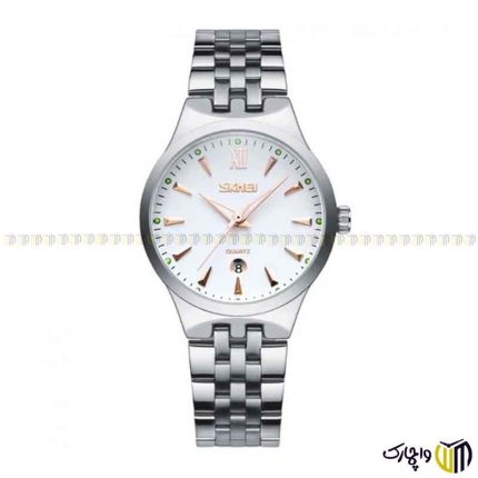 ساعت مچی عقربه ای زنانه اسکمی مدل 9071 سفید رزگلد