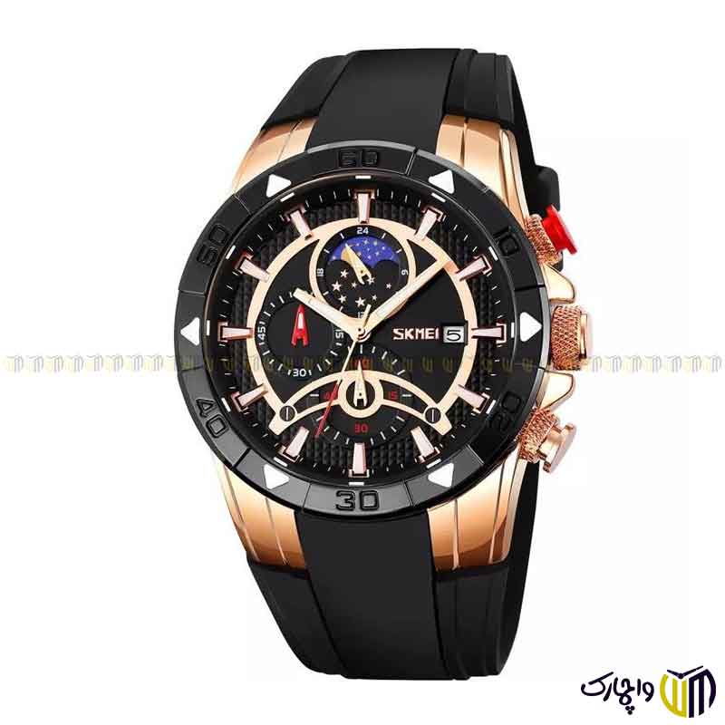 ساعت-مچی-عقربه-ای-کوارتز-مردانه-کرنوگراف-برند-اسکمی-کد-9270-رنگ-مشکی-و-رزگلد ساعت مچی عقربه ای مردانه اسکمی مدل 9270 مشکی رزگلد