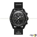 ساعت مچی عقربه ای اسپرت امگا سواچ مدل MOONPHASE – NEW MOON ماه