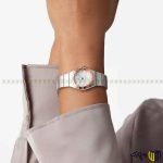 ساعت مچی عقربه ای زنانه طرح امگا کانستلیشن رفرنس 5001 رنگ رزگلد نقره ای سفید