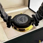 ساعت مچی عقربه ای کوارتز زنانه برند امپریو آرمانی طرح 2210 مشکی طلایی سرمه ای‎ ‎