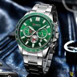 ساعت-مچی-عقربه-ای-کوارتز-کرنوگراف-مردانه-برند-کارن-کد-8418-رنگ-نقره-ای-سبز