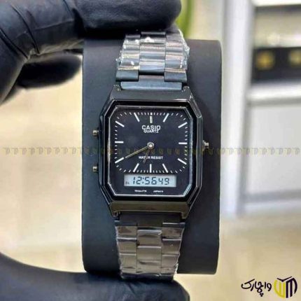 ساعت مچی عقربه ای دیجیتال اسپرت برند کاسیو طرح ‏a230‎‏ رنگ تمام مشکی