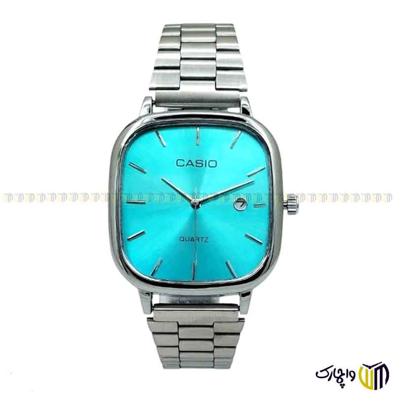 ساعت-مچی-عقربه-ای-زنانه-برند-کاسیو-سری-اولد-مانی-رنگ-نقره-ای-آبی-تیفانی ساعت مچی عقربه ای زنانه برند کاسیو سری اولد مانی رنگ نقره ای آبی تیفانی