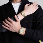 ساعت مچی عقربه ای کوارتز ست برند نیوی فورس کد 8039 رنگ طلایی نقره ای سفید