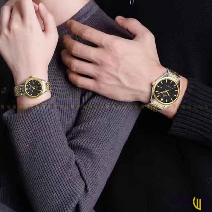 ساعت مچی عقربه ای کوارتز ست برند نیوی فورس کد 8039 رنگ طلایی نقره ای مشکی