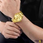 ساعت مچی عقربه ای کوارتز کرنوگراف مردانه برند نیوی فورس سری 8076 رنگ تمام طلایی