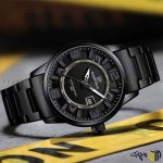 ساعت مچی عقربه ای کوارتز مردانه برند نیوی فورس سری 8044 رنگ تمام مشکی خاکستری