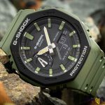 ساعت مچی دو زمانه برند جی شاک سری ‏GA 2110SU 3AER‎‏ سبز