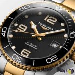 ساعت مچی عقربه ای اتومات برند لانژین سری ‏hydroconquest‏ رنگ طلایی نقره ای صفحه مشکی