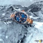 ساعت مچی عقربه ای اتومات برند لانژین طرح ‏hydroconquest‏ رنگ رزگلد نقره ای صفحه سرمه ای