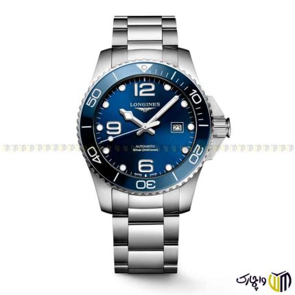 ساعت مچی عقربه ای اتوماتیک برند لونژین سری ‏hydroconquest‏ رنگ نقره ای سرمه ای
