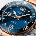 ساعت مچی عقربه ای اتوماتیک برند لونژین طرح ‏hydroconquest‏ رنگ رزگلد نقره ای صفحه سرمه ای