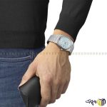 ساعت مچی عقربه ای برند تیسوت سری‎ prx ‎تمام استیل رنگ نقره ای آبی تیفانی