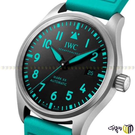 ساعت مچی عقربه ای مردانه برند ‏iwc‏ رفرنس 8203 رنگ آبی تیفانی