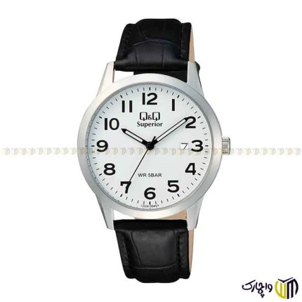 ساعت مچی عقربه ای مردانه کوارتز برند کیو اند کیو ‏Q&Q‏ کد ‏CA08 805‎‏ رنگ مشکی نقره ای سفید