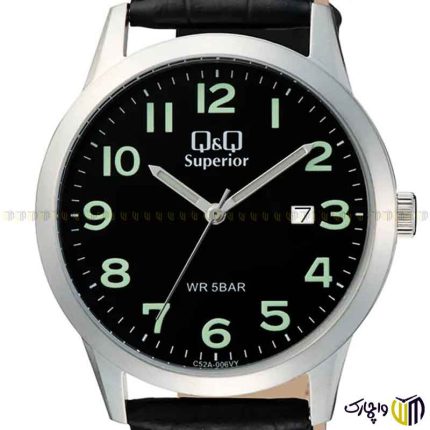 ساعت مچی عقربه ای مردانه کوارتز برند کیو اند کیو ‏Q&Q‏ کد ‏Q59A 006PY‎‏ رنگ مشکی نقره ای