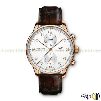 ساعت مچی عقربه ای کرنو برند ‏iwc‏ رفرنس ‏iw371611‎‏ رنگ قهوه ای سفید رزگلد