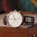 ساعت مچی عقربه ای کرنو برند ‏iwc‏ کد ‏iw371611‎‏ رنگ قهوه ای سفید رزگلد