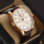 ساعت مچی عقربه ای کرنوگراف برند ‏iwc‏ سری ‏iw371611‎‏ رنگ قهوه ای سفید رزگلد