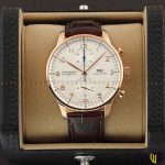 ساعت مچی عقربه ای کرنوگراف برند ‏iwc‏ طرح ‏iw371611‎‏ رنگ قهوه ای سفید رزگلد