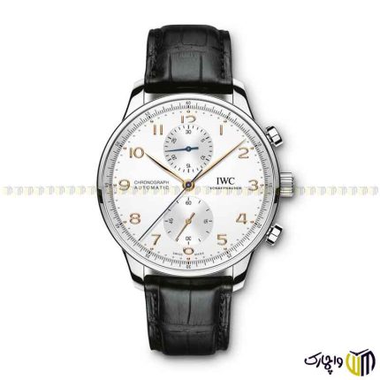 ساعت مچی عقربه ای کرنوگراف برند ‏iwc‏ مدل ‏IW371604‎‏ رنگ مشکی سفید رزگلد