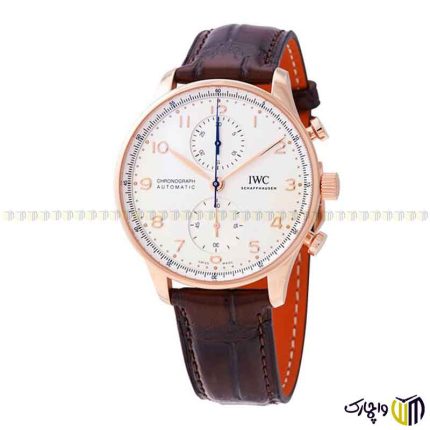 ساعت مچی عقربه ای کرنوگراف برند ‏iwc‏ مدل ‏iw371611‎‏ رنگ قهوه ای سفید رزگلد