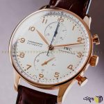 ساعت مچی عقربه ای کرنوگراف برند ‏iwc‏ کد ‏iw371611‎‏ رنگ قهوه ای سفید رزگلد