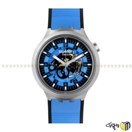 ساعت مچی عقربه ای کوارتز اسپرت برند سواچ سری ‏AZURE BLUE DAZE SB07S106‎