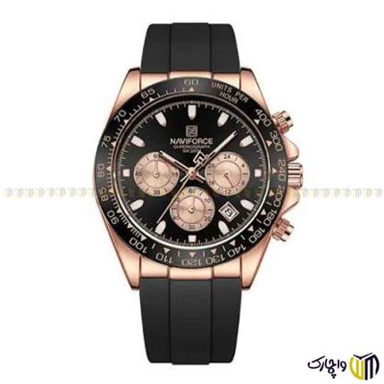 ساعت مچی نیوی فورس کد 8054 رنگ مشکی رزگلد
